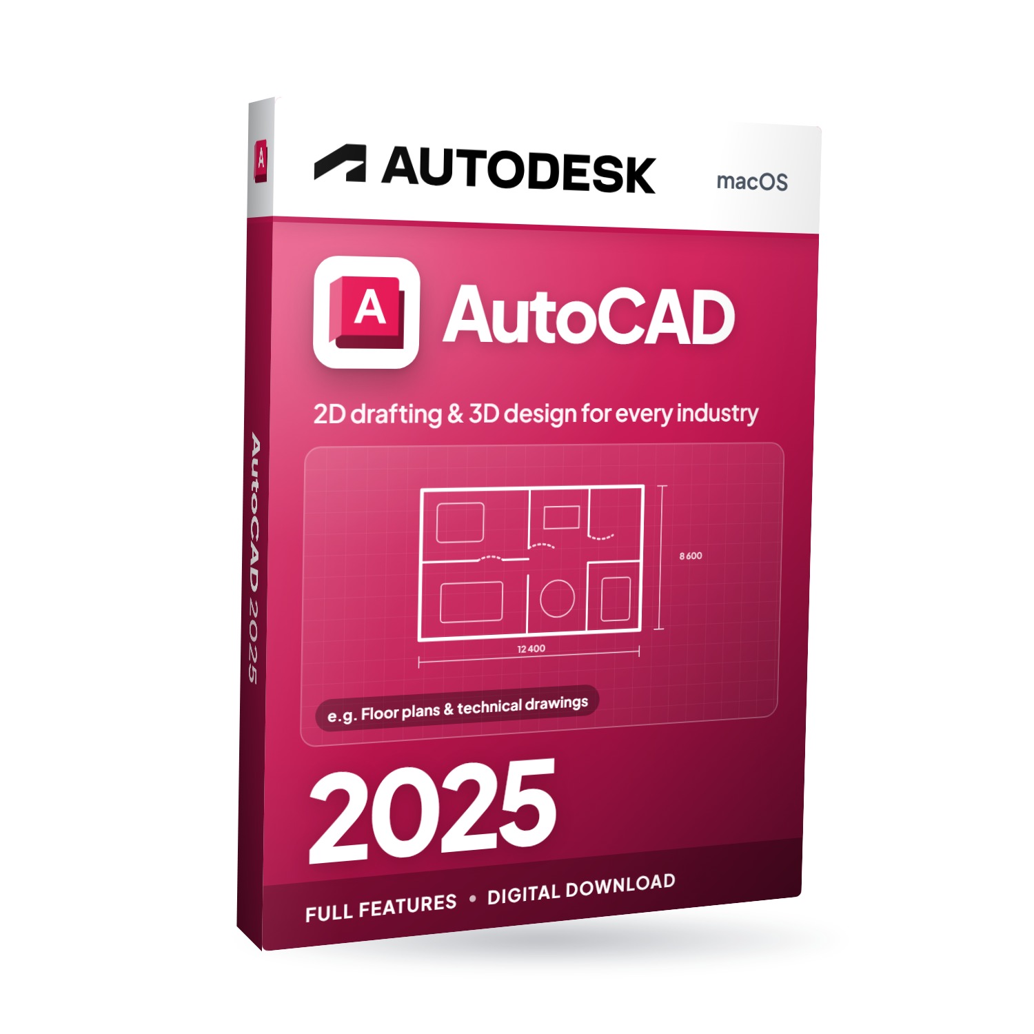 Autodesk AutoCAD 2025 für macOS – Softwareverpackung