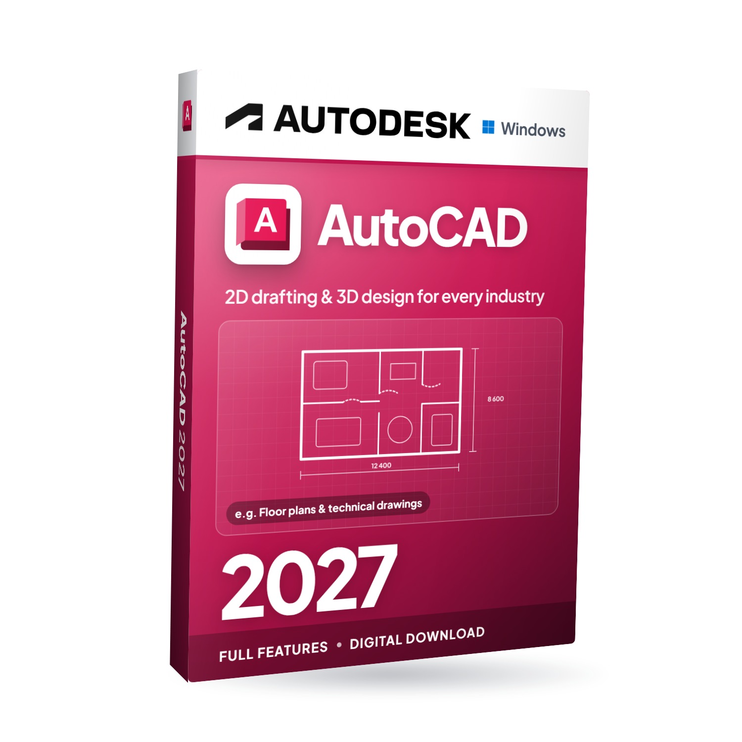 Autodesk AutoCAD 2027 für Windows – Softwareverpackung