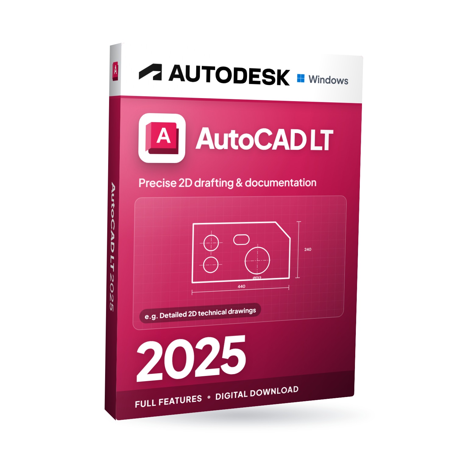 Autodesk AutoCAD LT 2025 für Windows – Softwareverpackung