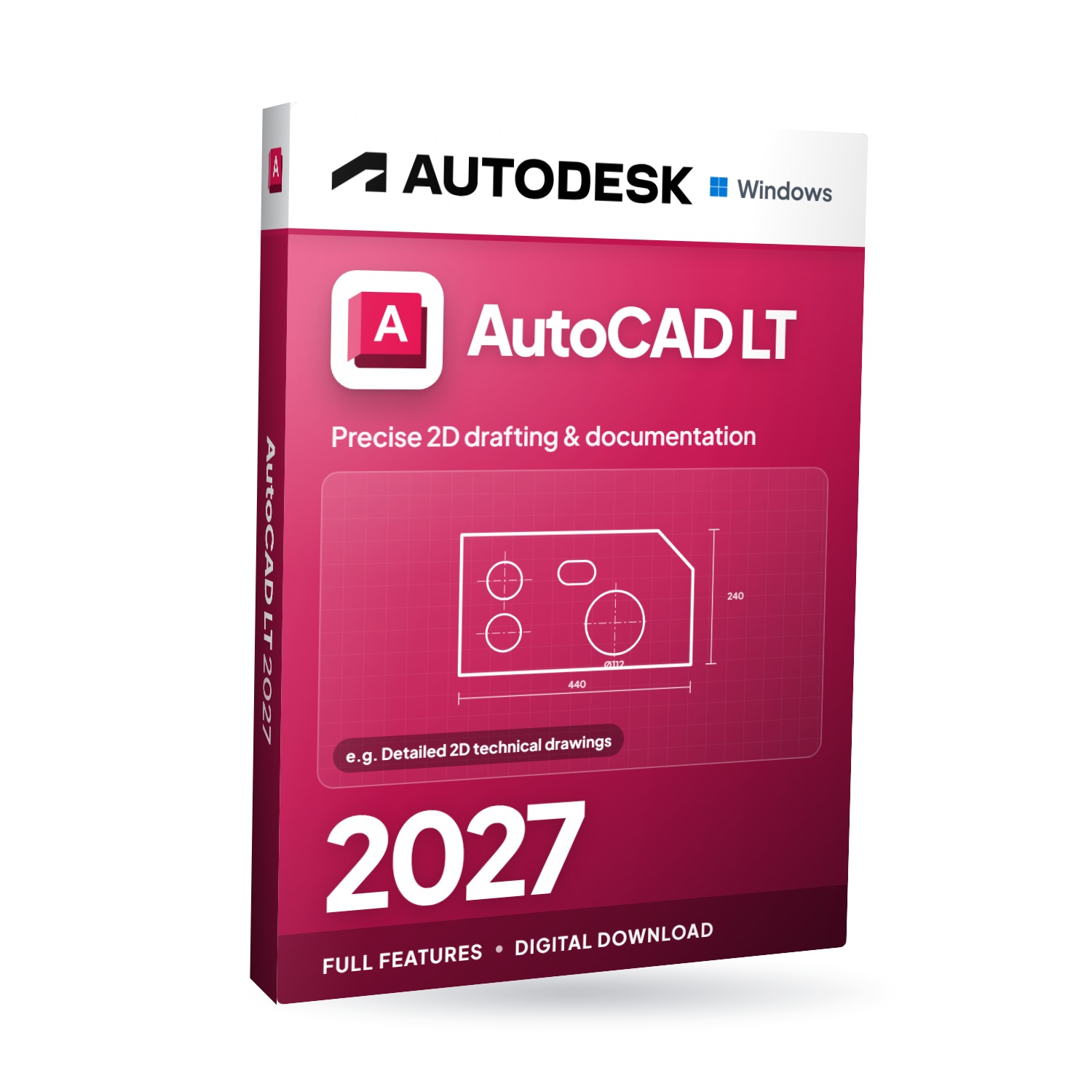 Autodesk AutoCAD LT 2027 für Windows – Softwareverpackung