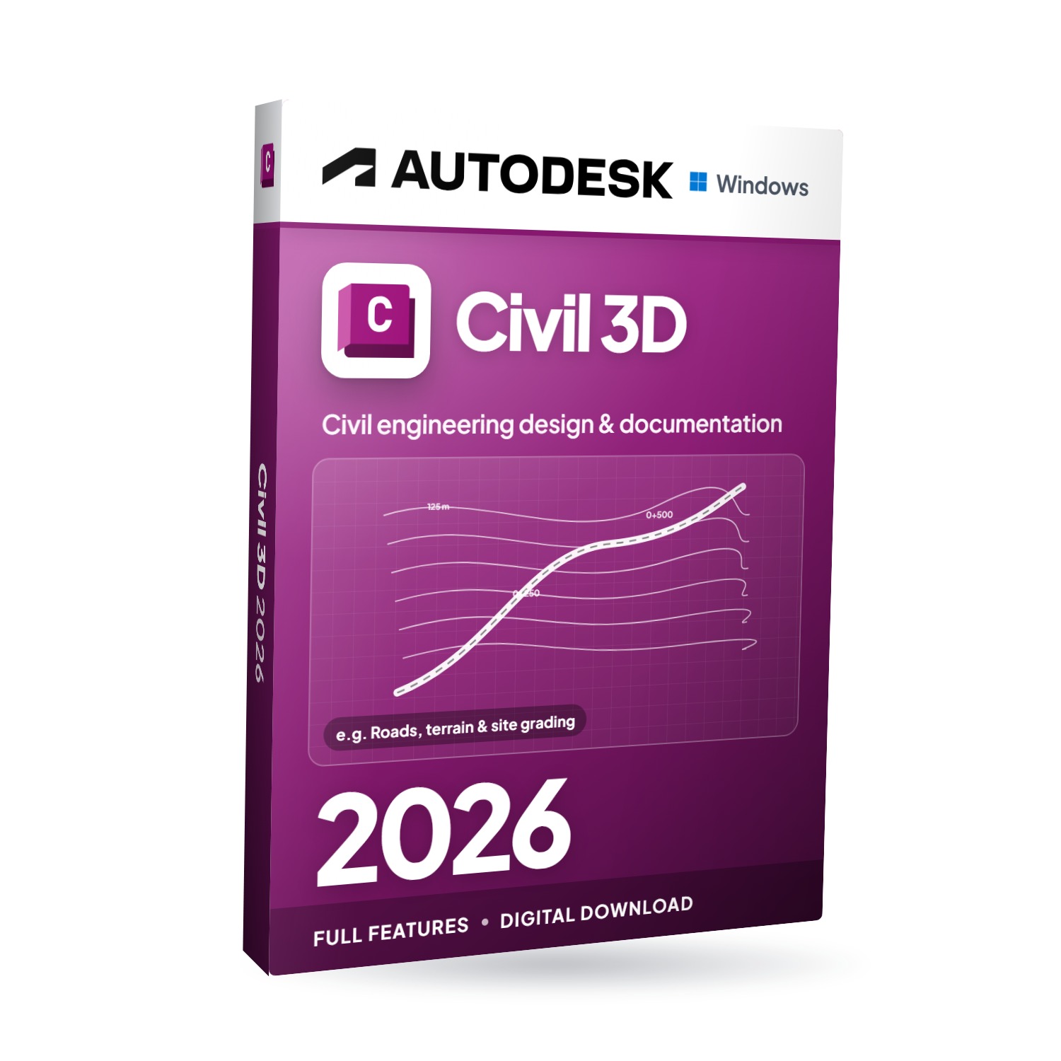Autodesk Civil 3D 2026 für Windows – Softwareverpackung